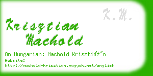 krisztian machold business card